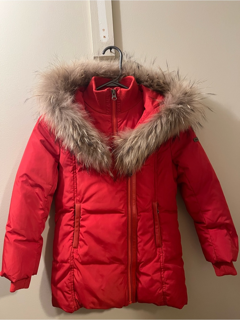 Mackage Girls Red Parka with Fur Size 8